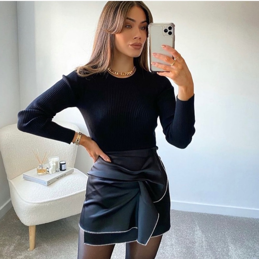 ZARA Rhinestone Bow Skirt